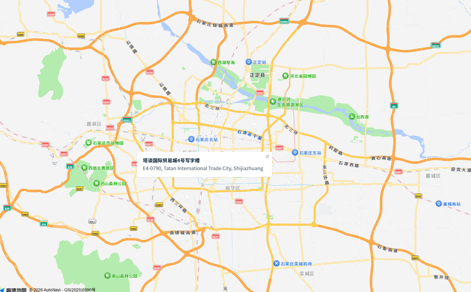 HQ location map - Tatan International Trade City Building 4, Shijiazhuang